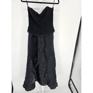 Vintage 1990s Scott McClintock Womens Sz 12 Strapless Formal Dress Black